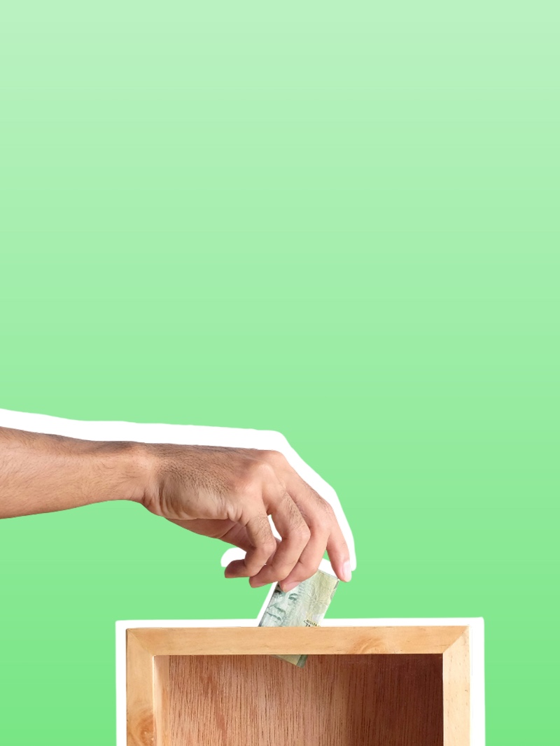 Donation box representing donations and fundraising services